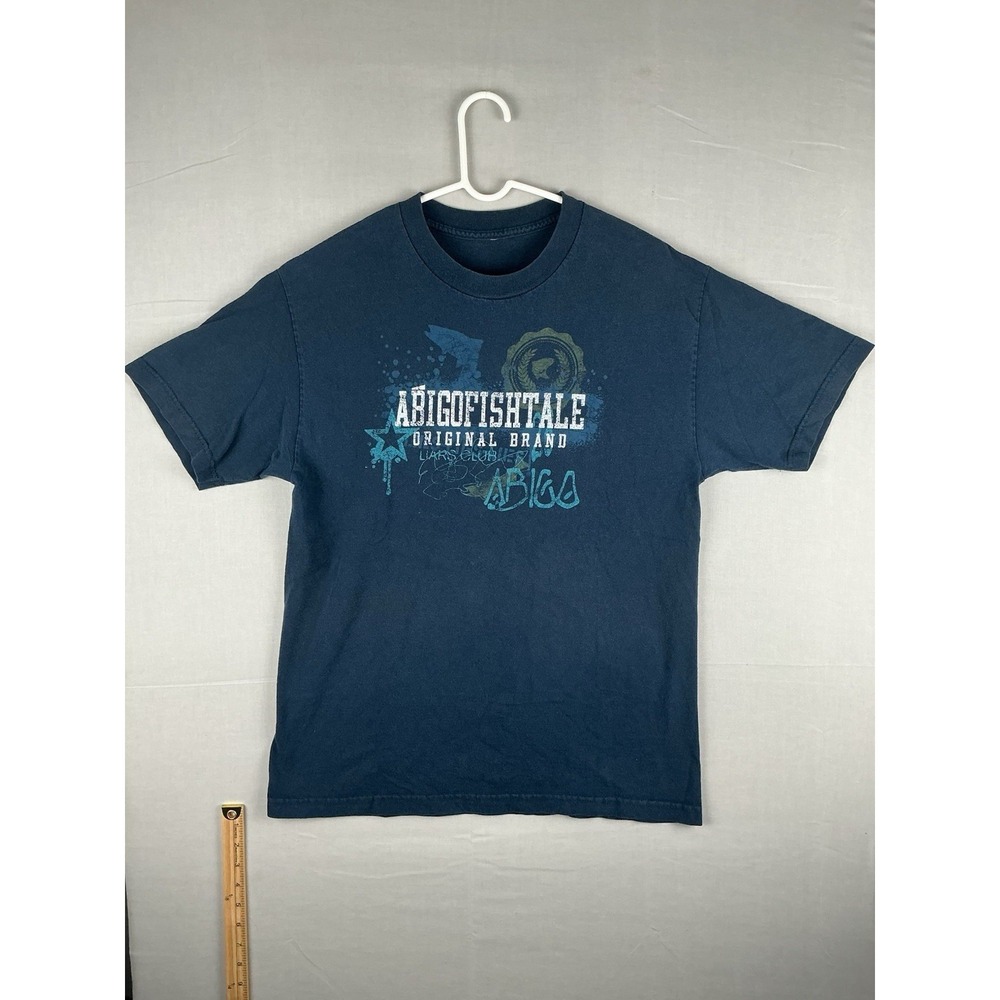 AbicoFishtale Graphic T Shirt Mens Blue Short Sleeve Casual Large